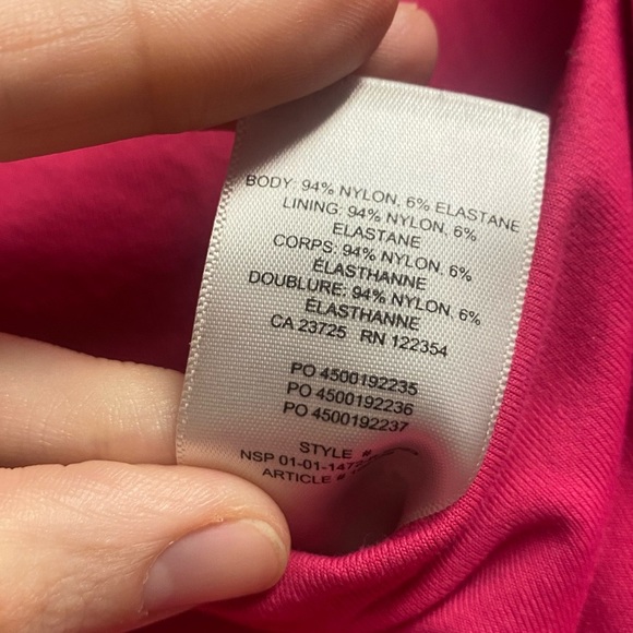 Aritzia “Babaton” Bright Pink Bodysuit Size XL - Picture 4 of 5